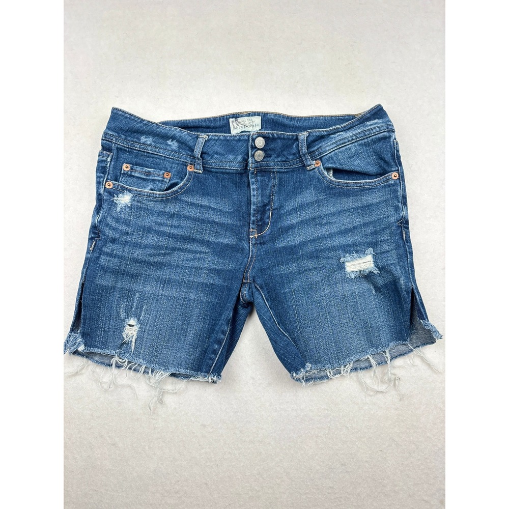Aeropostale Denim Shorts Womens 11 12 Distressed Raw‎ Hem